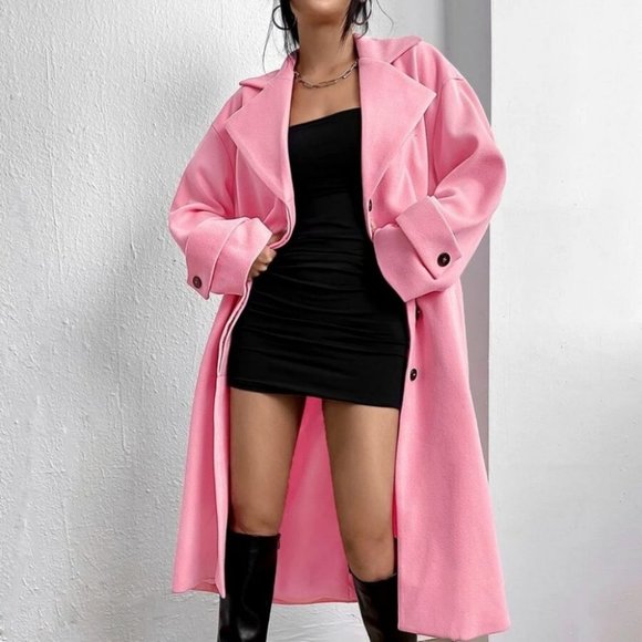 Belted Long Overcoat Jacket. brand new! WARM! - Picture 6 of 6